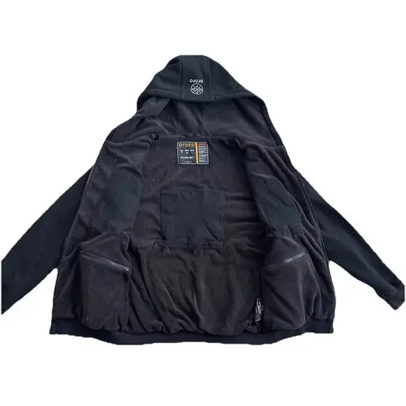ORORO Heated Fleece Full Zip Hoodie Mens M Black Sweatshirt No Battery EUC - Picture 3 of 8